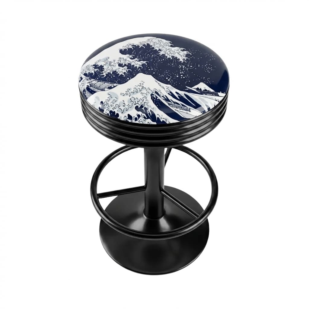 Great Wave branded bar stools