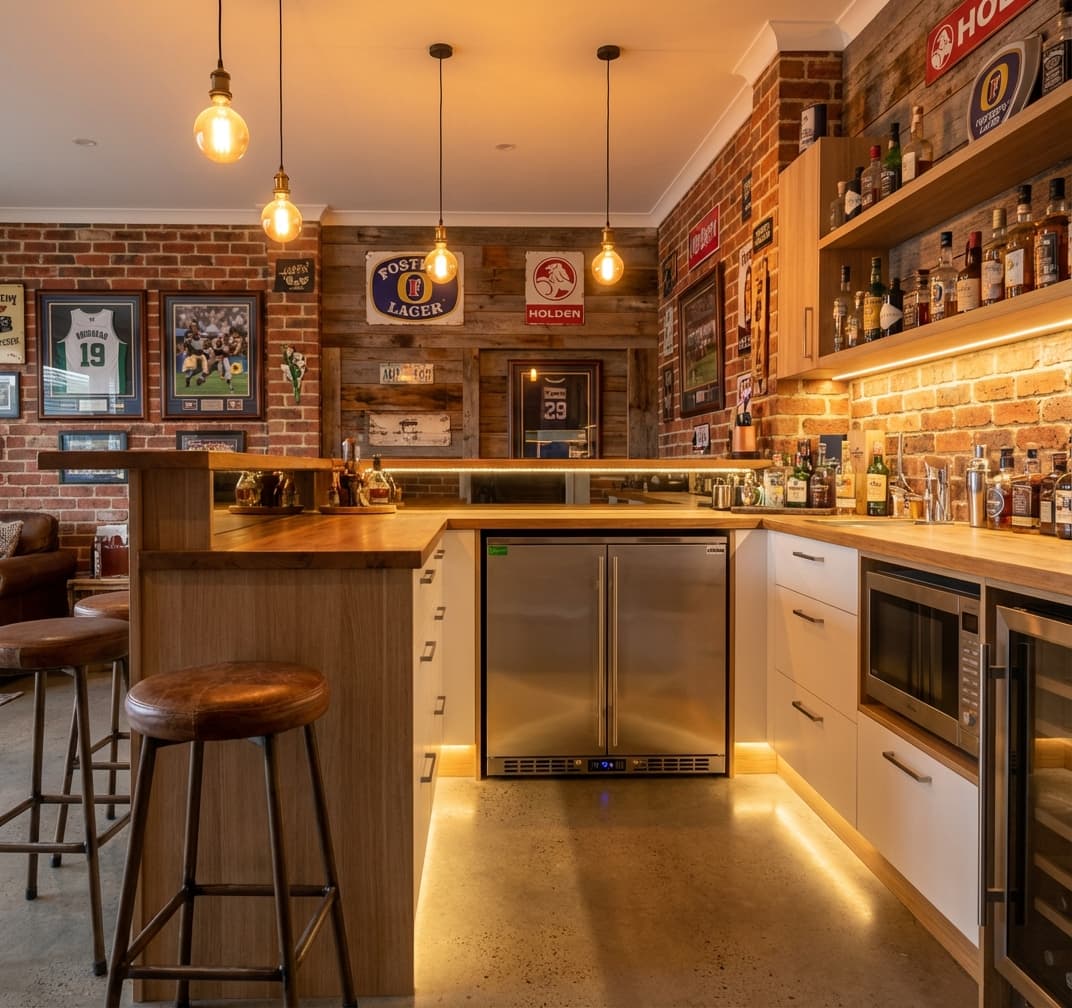 Rhino Stainless Steel 2 Door All Stainless Steel Bar Fridge - Model SG2H-SD styled in outdoor entertaining setting