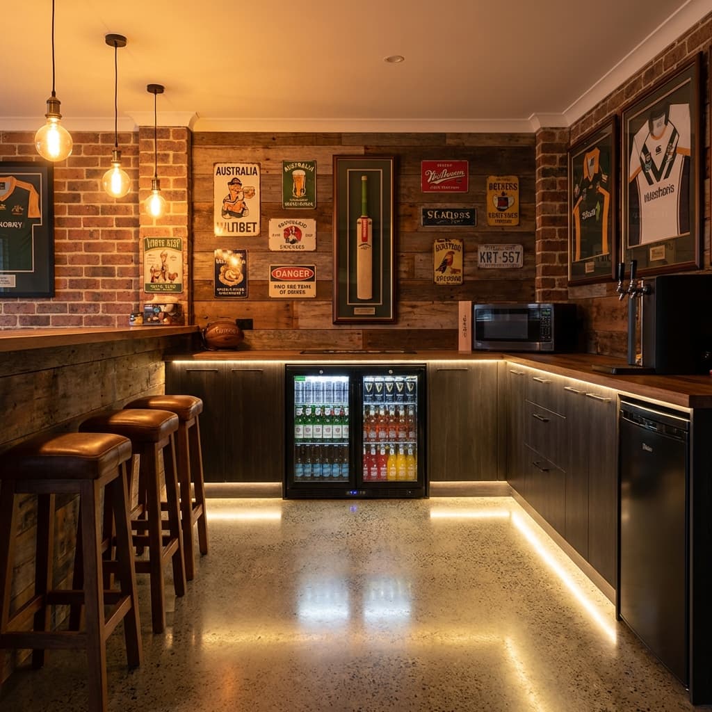 Commercial Under Bench Quiet Running Black Glass Double Door Bar Fridge Energy Efficient - Model SG2H-B styled in modern kitchen setting